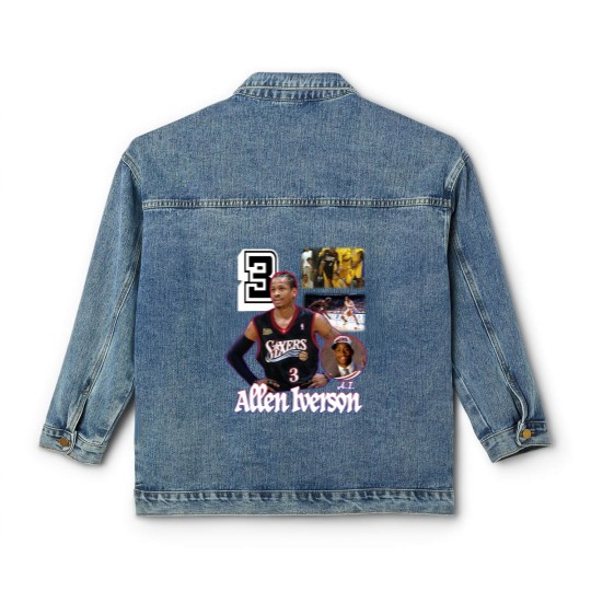 Discover Allen Iverson number 3 pro basketball player Classic Women's Denim Jackets