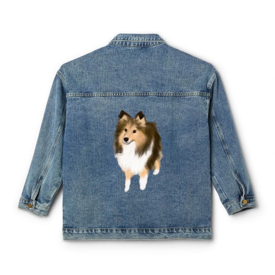 Discover Sheltie Cute Sheltie Drawing Classic Women's Denim Jackets