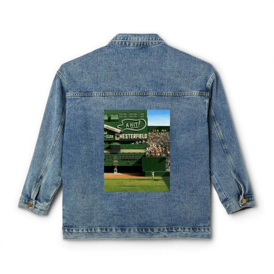 Discover Baseball Art - Colorized ‘The Catch’ by Willie Mays Classic Women's Denim Jackets