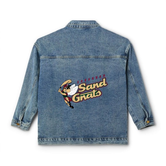 Discover Savannah Sand Gnats vintage defunct baseball team emblem Classic Women's Denim Jackets