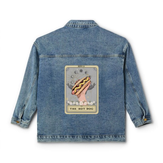 Discover Hot Dog Tarot Card Classic Women's Denim Jackets, Hot Dog Classic Women's Denim Jackets, Funny Hot Dog Classic Women's Denim Jackets Hot Dog Lover Classic Women's Denim Jackets Game day Classic Women's Denim Jackets Food Classic Women's Denim Jackets Hotdog Classic Women's Denim Jackets