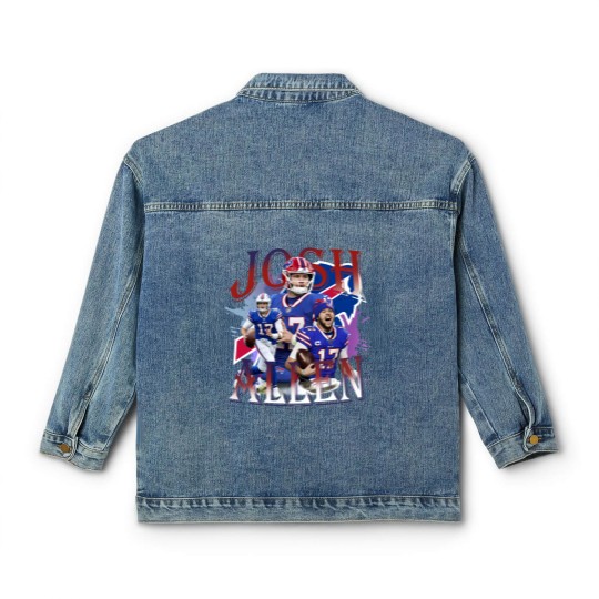 Discover Josh Allen Classic Women's Denim Jackets, Vintage 90s Josh Allen Style Classic Women's Denim Jackets, Josh Allen Classic Women's Denim Jackets