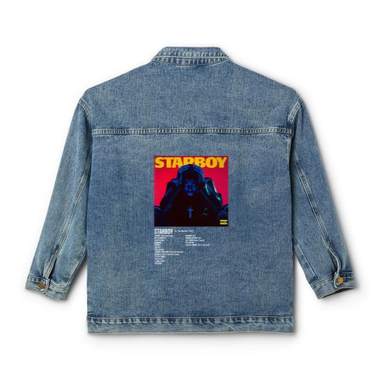 Discover Minimalist Album Music Classic Women's Denim Jackets, Weeknds Starboy Tour Album