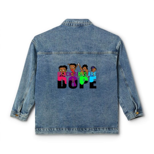 Discover Betty Boop Black Girls Are Dope Vintage Classic Women's Denim Jackets, Animation Classic Women's Denim Jackets, Betty Boop Classic Women's Denim Jackets