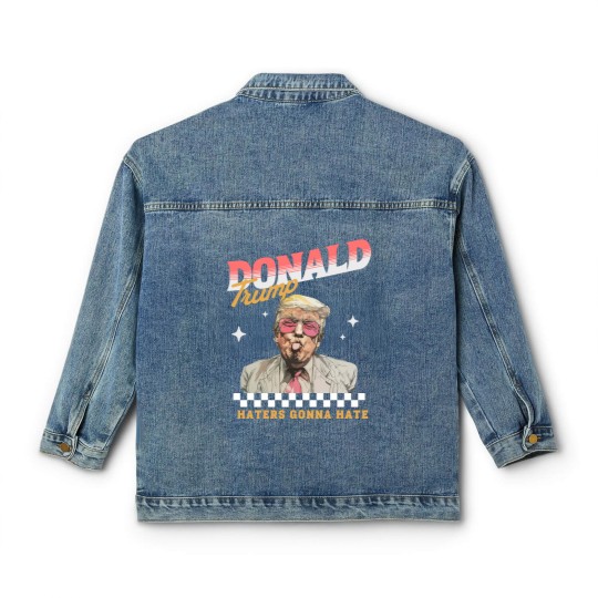 Discover Donald Trump Haters Gonna Hate Classic Women's Denim Jackets, Trump 2024 Classic Women's Denim Jackets