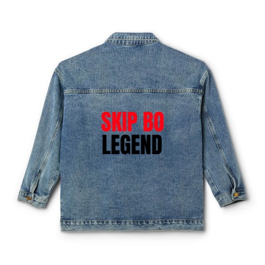 Discover Skip Bo Player Legend   Funny Skip Bo Classic Women's Denim Jackets for Men Classic Women's Denim Jackets