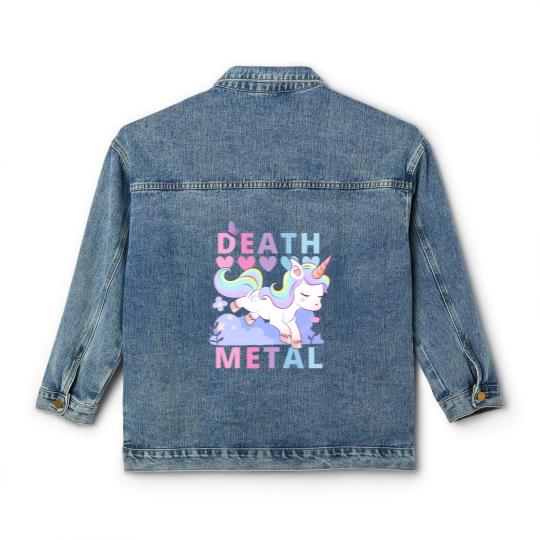 Discover Death Metal Adorable Unicorn rainbow Classic Women's Denim Jackets