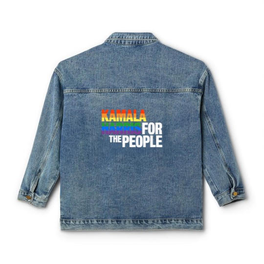 Discover Kamala Harris For President Classic Women's Denim Jackets, LGBT Gay Pride Rainbow