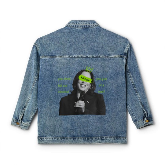 Discover kamala harris brat Classic Women's Denim Jackets, kamala charli xcx brat Classic Women's Denim Jackets, kamala meme Classic Women's Denim Jackets