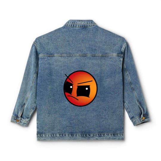 Discover geometry dash Difficulty Harder face Level Classic Women's Denim Jackets