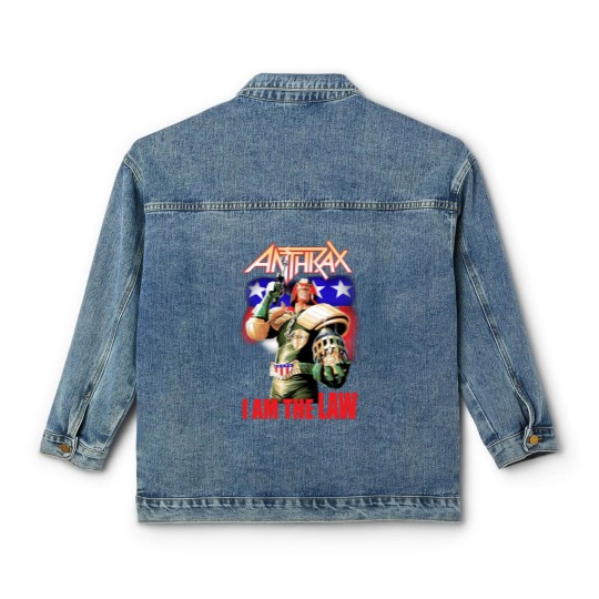 Discover Anthrax Classic Women's Denim Jackets Judge Dredd I AM THE LAW Classic Women's Denim Jackets NEW Heavy Metal Band