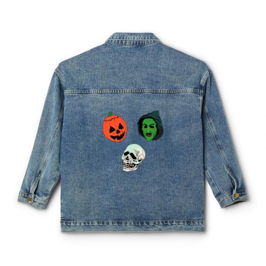 Discover Silver Shamrock Mask Set Classic Women's Denim Jackets