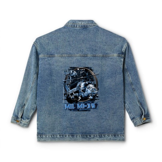 Discover Mi-35 Hind Attack Helicopter Active Classic Women's Denim Jackets