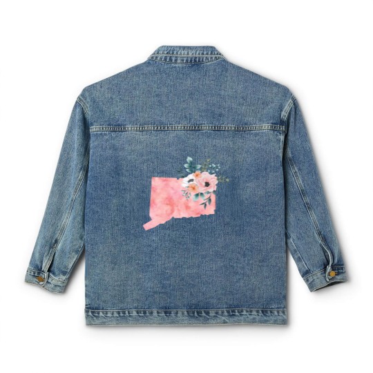 Discover Connecticut Floral - Connecticut State - Classic Women's Denim Jackets