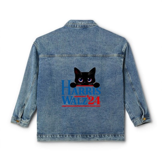 Discover Harris Walz Cat Lady  Harris tim walz Classic Women's Denim Jackets - 1 Classic Women's Denim Jackets