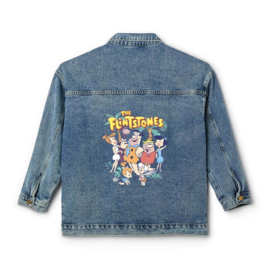 Discover the flintstones the rubbles happy families vintage shot Classic Women's Denim Jackets