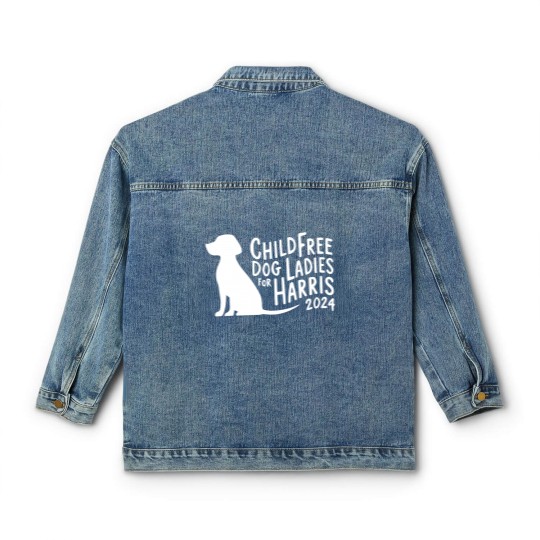 Discover Childfree Dog Ladies Classic Women's Denim Jackets, Harris 2024 Cat Classic Women's Denim Jackets, Funny Kamala Harris Graphic Classic Women's Denim Jackets