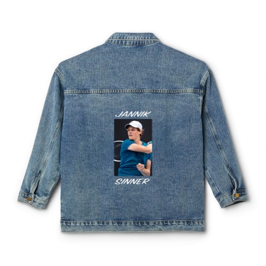 Discover JANNIK SINNER TENNIS Cottonrulz Oversize White Classic Women's Denim Jackets