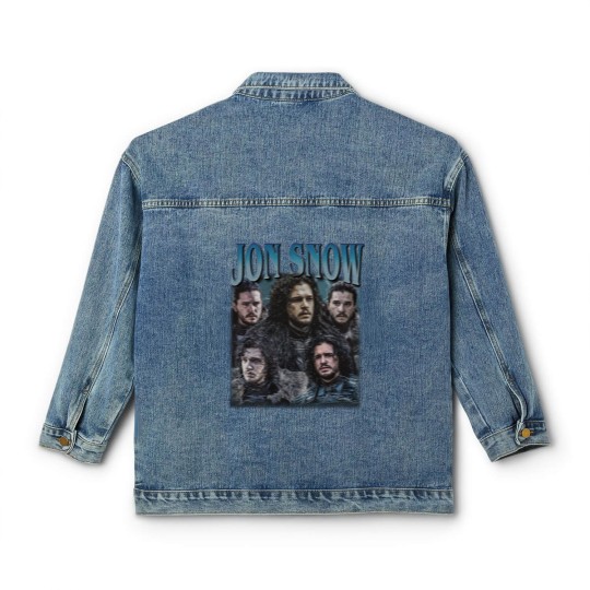 Discover Jon Snow Vintage Graphic 90s Classic Women's Denim Jackets, Jon Snow Classic Women's Denim Jackets, Jon Snow Rock Style Bootleg Classic Women's Denim Jackets, Custom Photo Classic Women's Denim Jackets