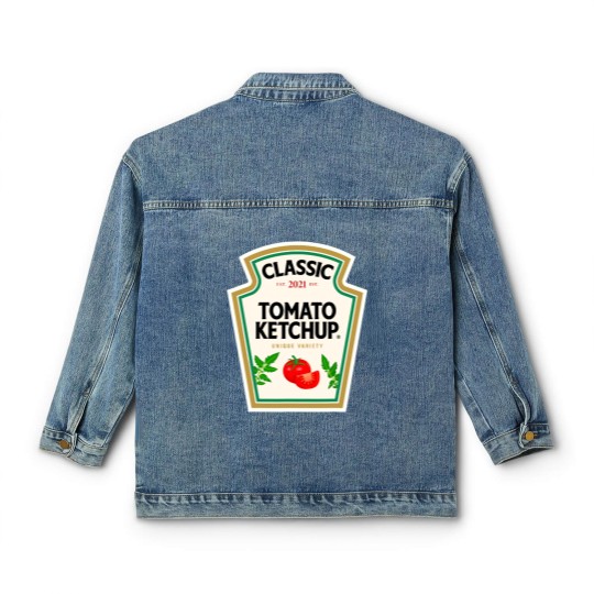 Discover Ketchup Halloween Costume Tomato Matching Halloween Ketchup Classic Women's Denim Jackets