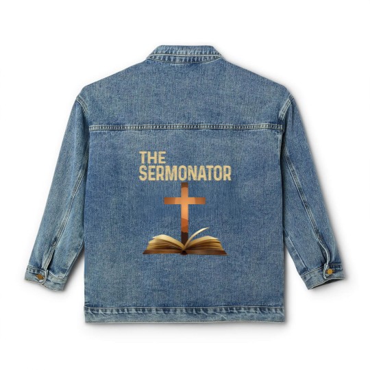 Discover Mens The Sermonator Pastor Appreciation Christian Cross Classic Women's Denim Jackets Classic Women's Denim Jackets