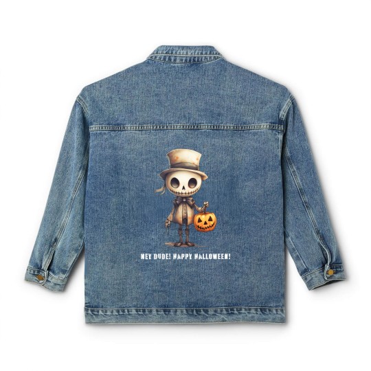 Discover Halloween Skeleton Classic Women's Denim Jackets, Halloween Classic Women's Denim Jackets, Skeleton Classic Women's Denim Jackets, Cute Halloween Classic Women's Denim Jackets, Halloween Pumpkin, Halloween Classic Women's Denim Jackets, Halloween Crewneck