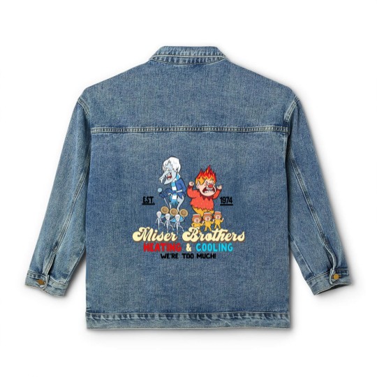 Discover Vintage Heat and Snow Misers 2023 Ugly Christmas Classic Women's Denim Jackets