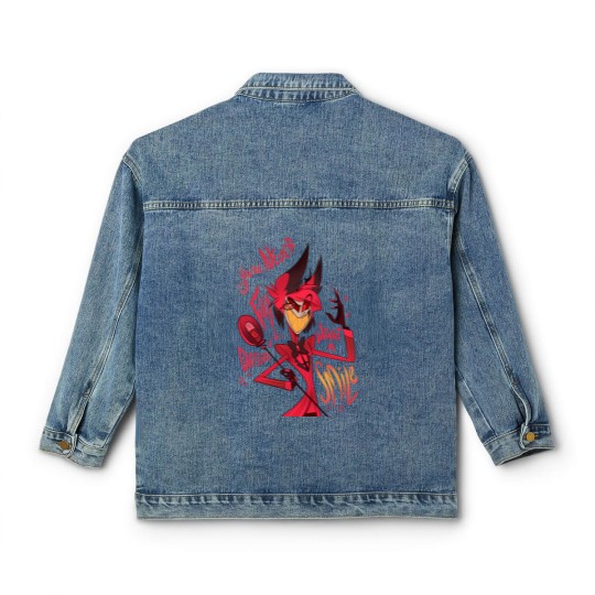 Discover alastor smile Classic Women's Denim Jackets, alastor Classic Women's Denim Jackets, alastor smile, charlie, vaggie, anime