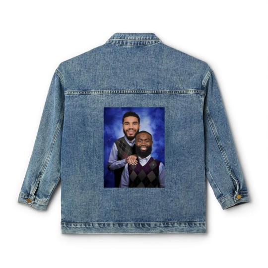 Discover Jayson Tatum and Jaylen Brown "Step Brothers" Portrait Classic Women's Denim Jackets