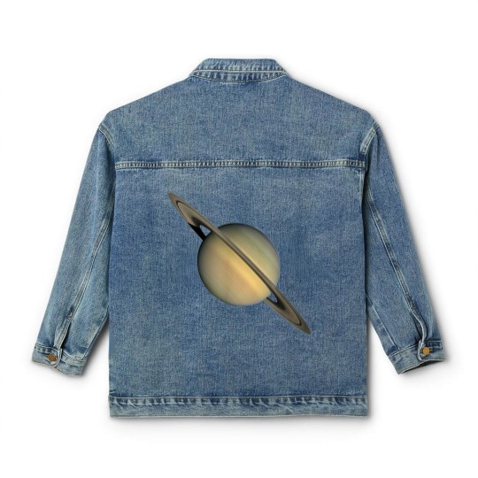 Discover Saturn Print Cool Space Classic Women's Denim Jackets