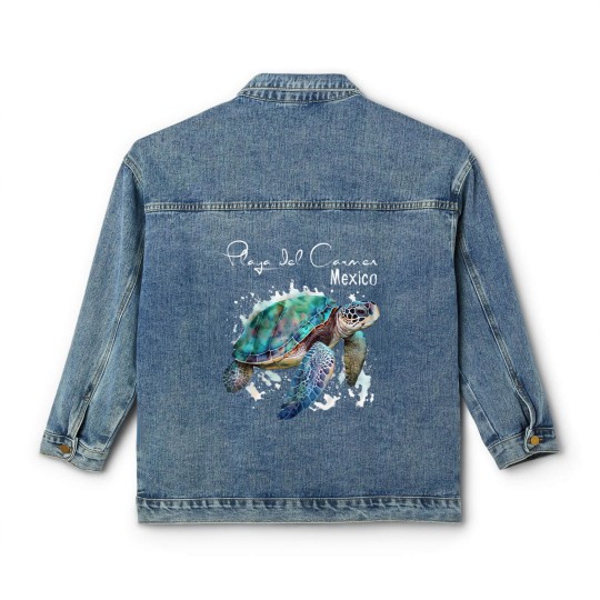 Discover playa del carmen mexico sea turtle playa souvenir t Classic Women's Denim Jackets
