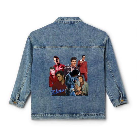 Discover Inspired Elvis Presley Graphic Signature T- Classic Women's Denim Jackets Gift For Fan