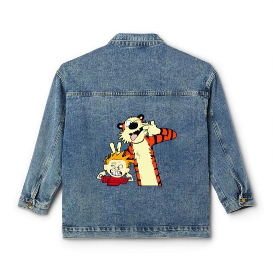 Discover calvin and hobbes, calvin and hobbes logo, calvin and hobbes merch, calvin and hobbes cartoon Classic Women's Denim Jackets