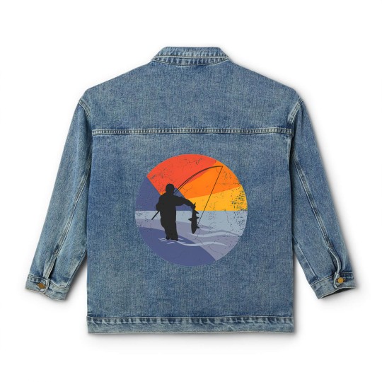Discover Fishing fishing rod FISHING FISHERMAN lake fishing Classic Women's Denim Jackets