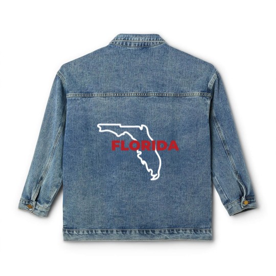 Discover Florida Map Outline - Florida Map - Classic Women's Denim Jackets