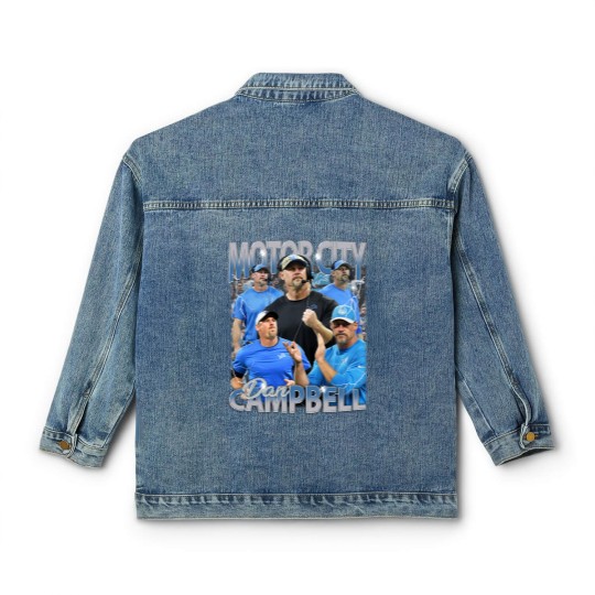 Discover Vintage 90s Graphic Style Motorcity Dan Classic Women's Denim Jackets, Dan Campbell Classic Women's Denim Jackets, Vintage Oversized Sport Classic Women's Denim Jackets