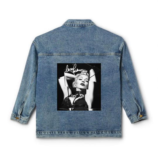 Discover Madonna Signature Classic Women's Denim Jackets Short Sleeve Cotton Black Men All Size S to 5XL