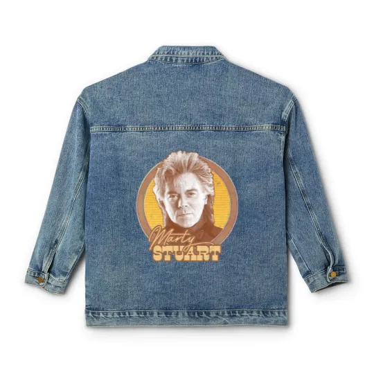Discover Marty Stuart / Faded-Look Country Fan Art Design - Marty Stuart - Classic Women's Denim Jackets
