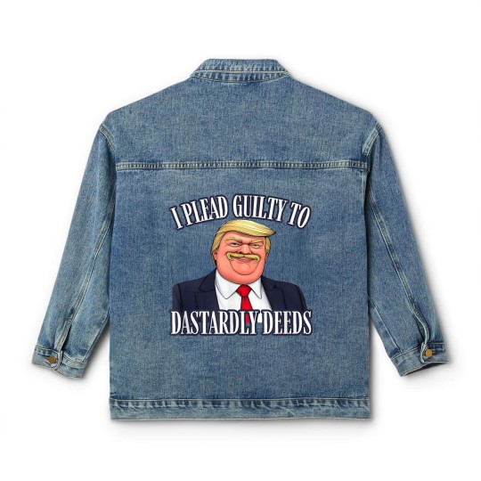 Discover Dastardly Deeds Funny Trump Cartoon Style Graphic Classic Women's Denim Jackets