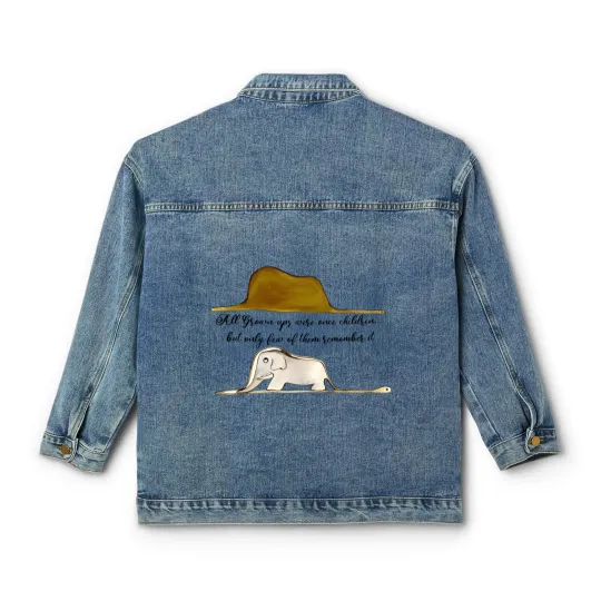 Discover Le Petit Prince Classic Women's Denim Jackets, Little Prince Classic Women's Denim Jackets, Boa Elephant or Hat Classic Women's Denim Jackets, Prince and Fox Classic Women's Denim Jackets