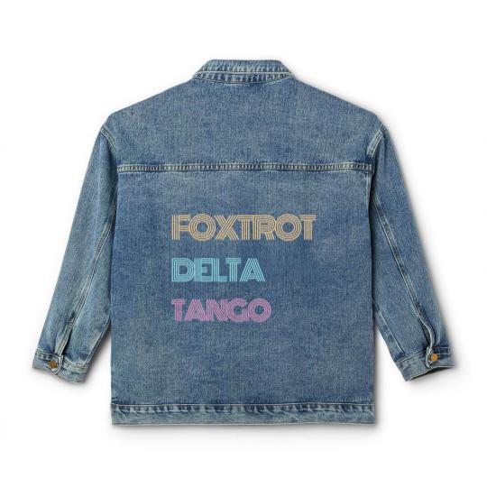 Discover Subtle Anti Trump Classic Women's Denim Jackets, Foxtrot Delta Tango Classic Women's Denim Jackets, Political Protest Classic Women's Denim Jackets