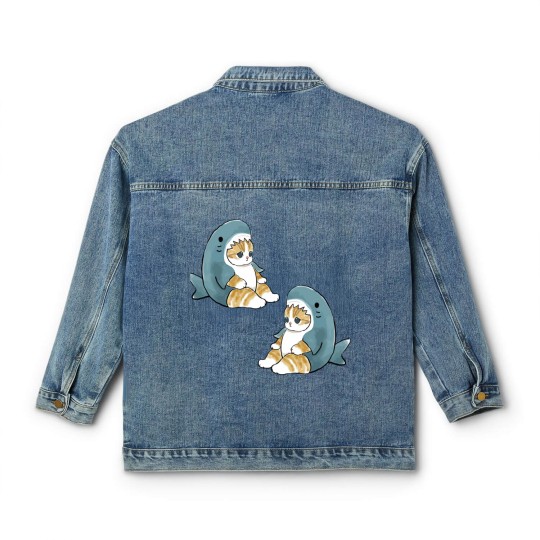 Discover mofu sand 004-2cute cat kitty meeeeow SHARK Classic Women's Denim Jackets