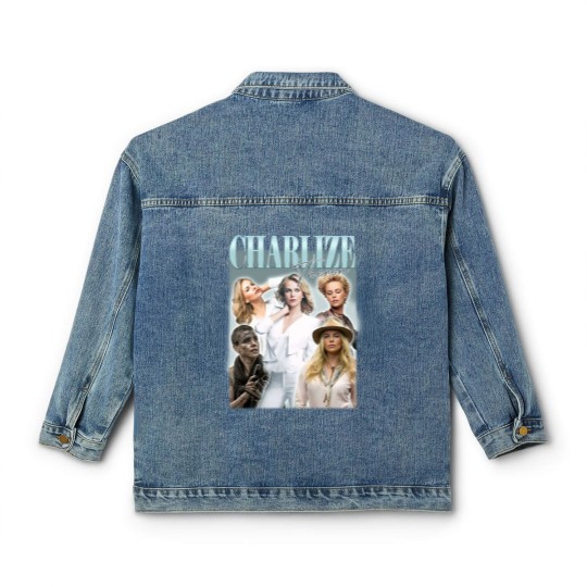 Discover Charlize Theron Vintage Bootleg Classic Women's Denim Jackets, Charlize Theron Vintage Graphic Classic Women's Denim Jackets