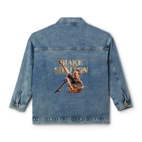 Discover Graphic Black Shelton Classic Women's Denim Jackets, Blake Shelton 2025 Fan Gift, Blake Shelton Tour Merch, Blake Shelton Country Music Fan Classic Women's Denim Jackets
