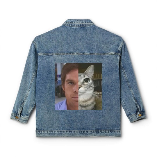 Discover Dext Morgan Classic Women's Denim Jackets, Funny Cat Meme Classic Women's Denim Jackets, Unisex Heavy Cotton Classic Women's Denim Jackets, Gift for Dexter Fans, TV Show Fan Classic Women's Denim Jackets
