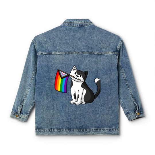 Discover Progress Pride  Pride Cat Classic Women's Denim Jackets