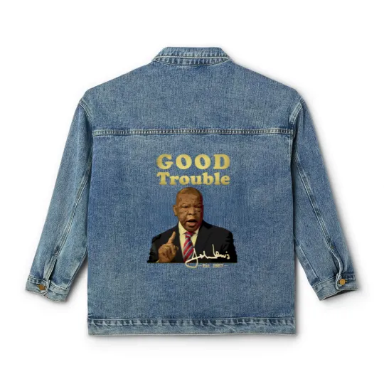 Discover Good trouble john lewis signature est 1987 Classic Classic Women's Denim Jackets