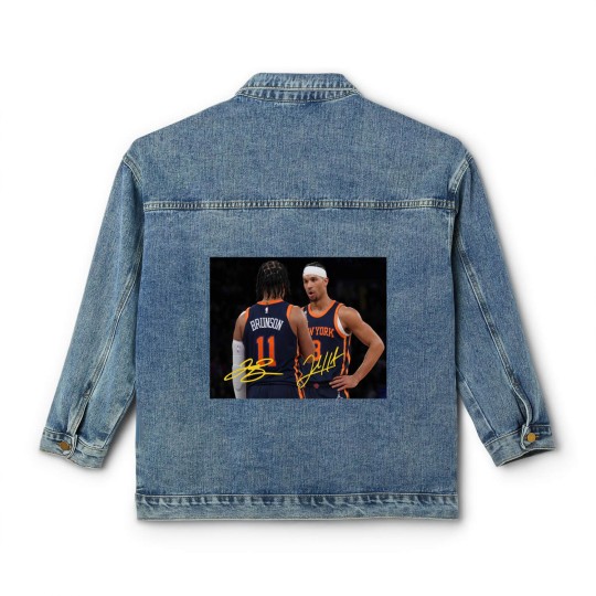 Discover Jalen Brunson and Josh Hart With Signature Vintage Classic Women's Denim Jackets, New York Basketball Retro 90s Classic Women's Denim Jackets