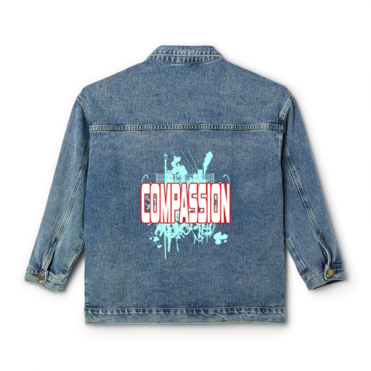 Discover Inspirational Compassion Classic Women's Denim Jackets Designs COMPASSION Classic Women's Denim Jackets