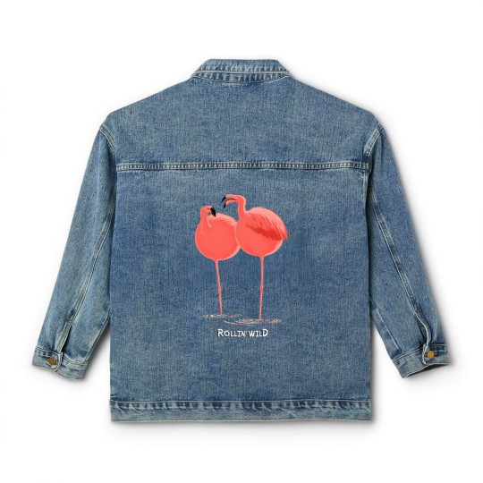 Discover Rollin' Wild - Flamingos Classic Women's Denim Jackets